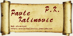 Pavle Kalinović vizit kartica
